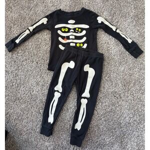 Carters Toddler Boys Skeleton Glow In The Dark Pajama Set Black 24M Halloween
